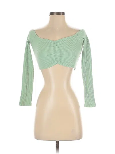 Pre-owned Tiger Mist 3/4 Sleeve Top Green Sweetheart Neckline Tops