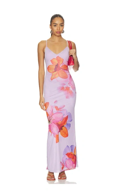 Tiger Mist Alaina Cami Slinky Mesh Maxi Dress In Black