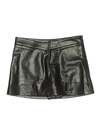 Pre-owned Tiger Mist Faux Leather Skirt In Black