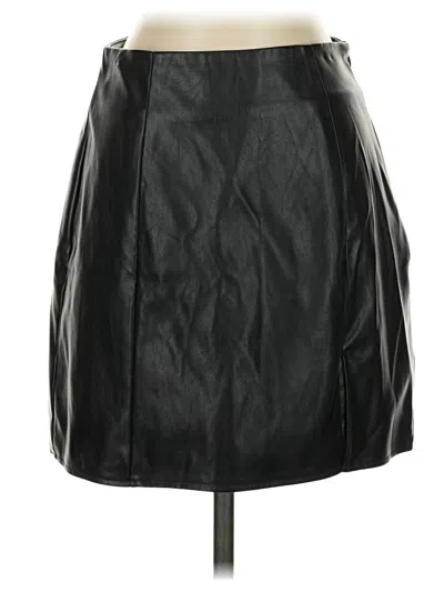 Pre-owned Tiger Mist Faux Leather Skirt In Black