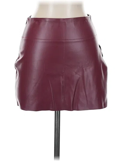 Tiger Mist Faux Leather Skirt In Burgundy