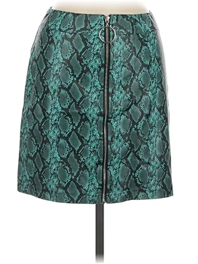 Pre-owned Tiger Mist Faux Leather Skirt In Teal