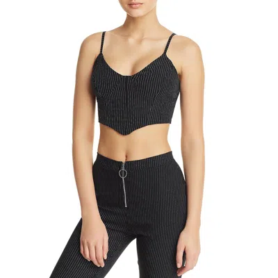 Tiger Mist Halle Womens Tank Short Crop Top In Black