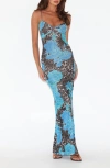 Tiger Mist Julianna Printed Maxi Dress In Blue