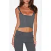 Tiger Mist Kittie Corset Top In Gray