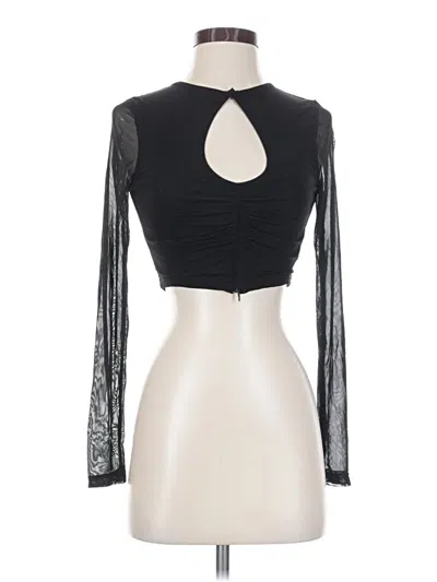 Pre-owned Tiger Mist Long Sleeve Top Black Keyhole Neckline Tops