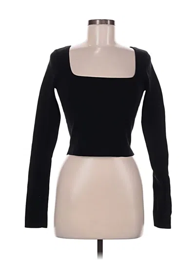 Pre-owned Tiger Mist Long Sleeve Top Black Square Neckline Tops