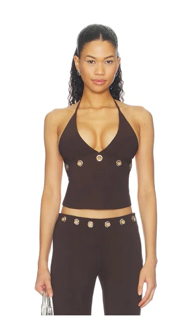 Tiger Mist Marren Halter Top In Brown