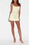 Tiger Mist Octavia Floral Embellished Minidress In Yellow