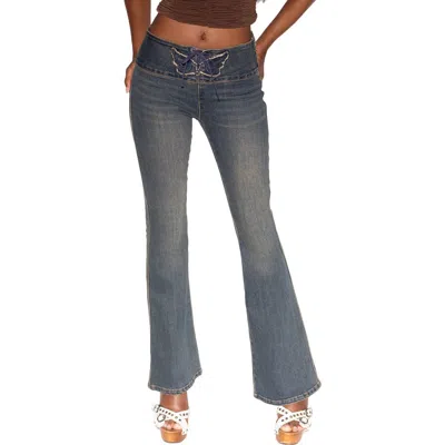 Tiger Mist Riona Flare Jeans In Blue