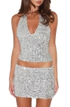 Tiger Mist Reilynn Top In Silver