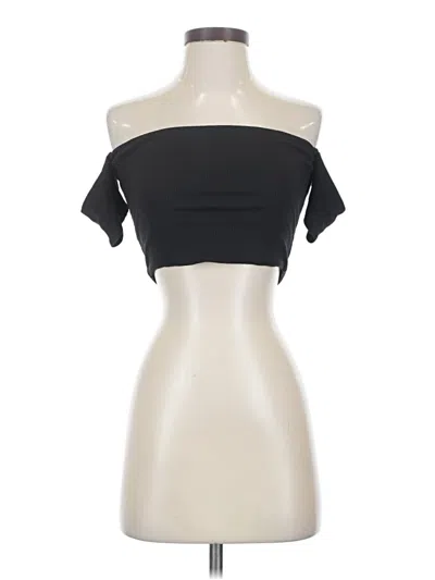 Pre-owned Tiger Mist Short Sleeve Top Black Strapless Neckline Tops