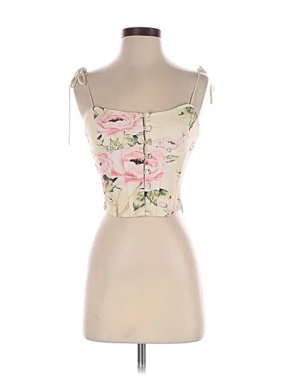 Tiger Mist Sleeveless Top Ivory Sweetheart Neckline Tops In Neutral