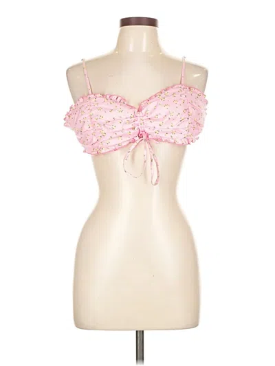 Pre-owned Tiger Mist Sleeveless Top Pink Sweetheart Neckline Tops