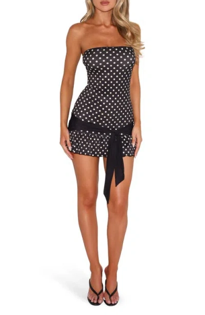 Tiger Mist Tove Polka Dot Sleeveless Mini Dress In Black