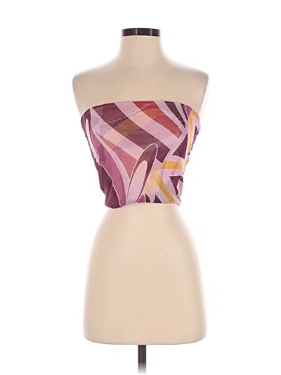 Pre-owned Tiger Mist Tube Top Pink Strapless Neckline Tops