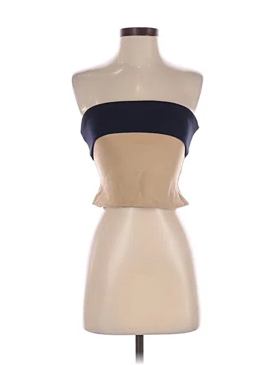Pre-owned Tiger Mist Tube Top Tan Strapless Neckline Tops