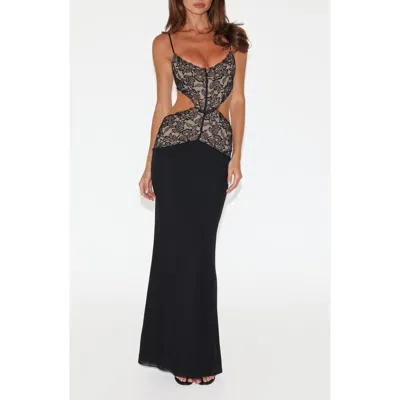 Tiger Mist Wisteria Lace Cutout Maxi Dress In Blue