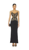 Tiger Mist Wisteria Maxi Dress In Black