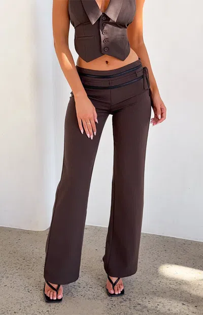 Tiger Mist Women's Fedra Flare Pants In Chocolate In Burgundy