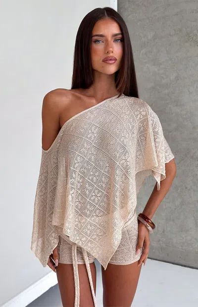 Tiger Mist Women's Fern Crochet Poncho In Champagne