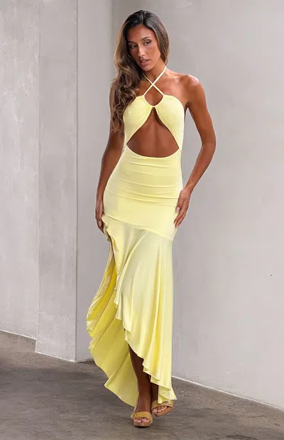 Tiger Mist Women's Lilie Halter Maxi Dress In Yellow In Animal Print