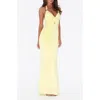 Tiger Mist Zeneva Twist Front Evening Dress In Yellow