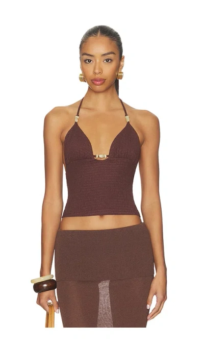 Tiger Mist Zinnia Top In Brown