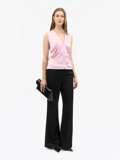 Tiger Of Sweden Aamu Draped V-neck Top In Pink