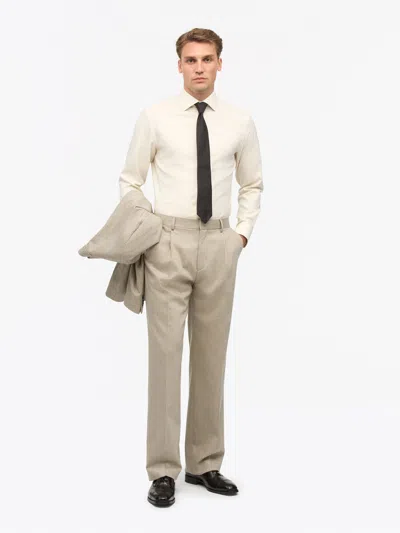 Tiger Of Sweden Adley C Herringbone Shirt In Neutral