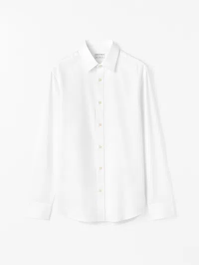 Tiger Of Sweden Adley Forward Pointing Collar Shirt In 090 Pure White