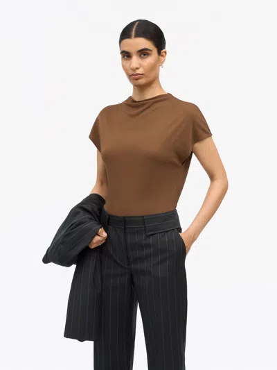 Tiger Of Sweden Alitta Slim Cap-sleeve Top In Brown