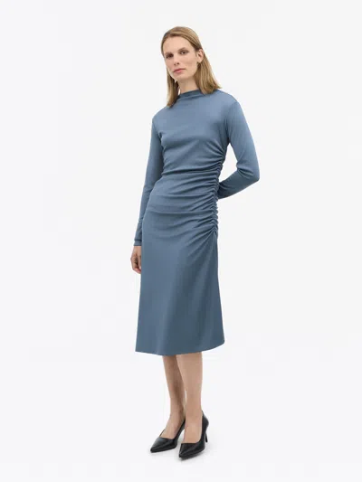 Tiger Of Sweden Aliz Mat Viskose Kjole In Blue Grey