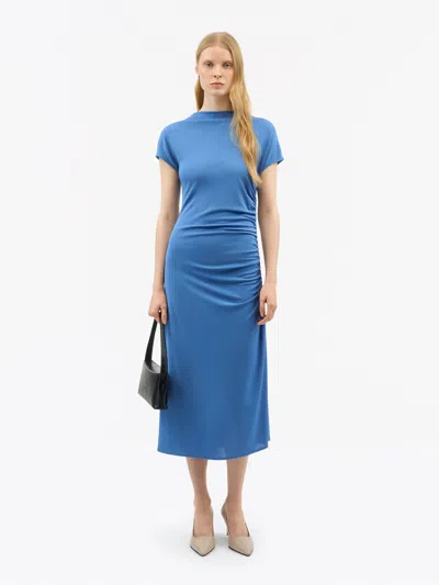 Aliz Sleeveless Draped Dress In Blue from Tiger of Sweden