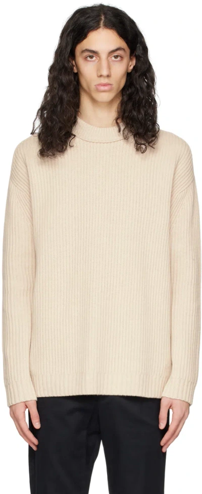 Tiger Of Sweden Beige K. 2 Rws Crewneck In 1b4-warm White