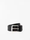 Tiger Of Sweden Bjarka Leather Belt In Black