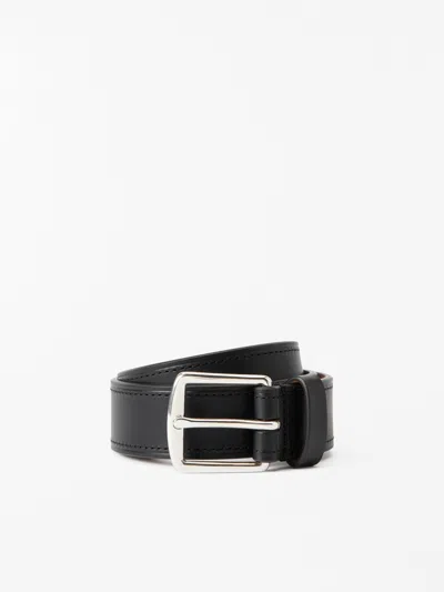 Tiger Of Sweden Bjarka Leather Belt In Black