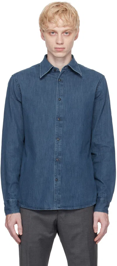 Tiger Of Sweden Blue Amadeeos Denim Shirt In 2c3denim Blue