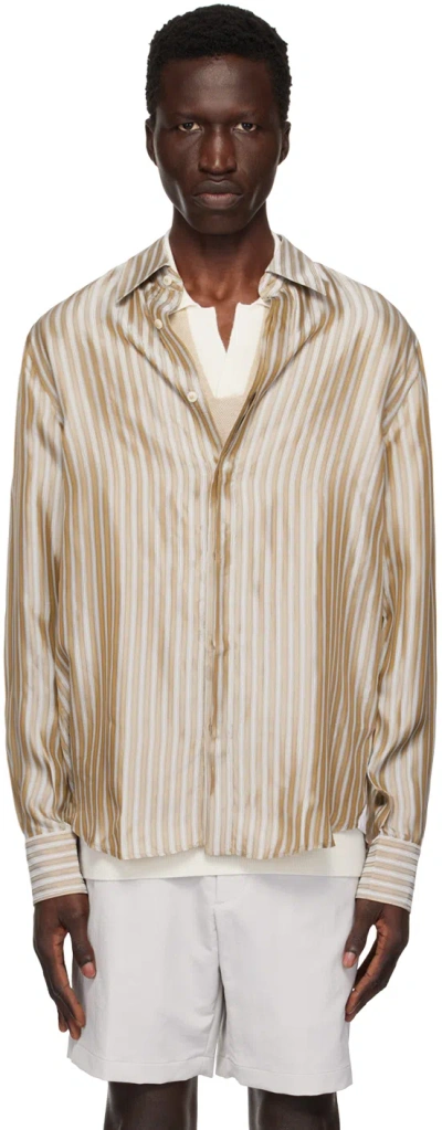 Tiger Of Sweden Brown Baarney Shirt In 1dh-forest