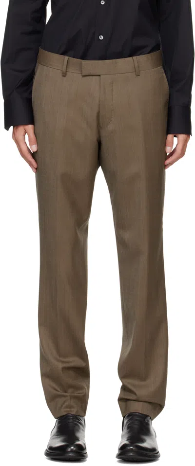 Tiger Of Sweden Brown Tenuta Trousers In 069-october Sage