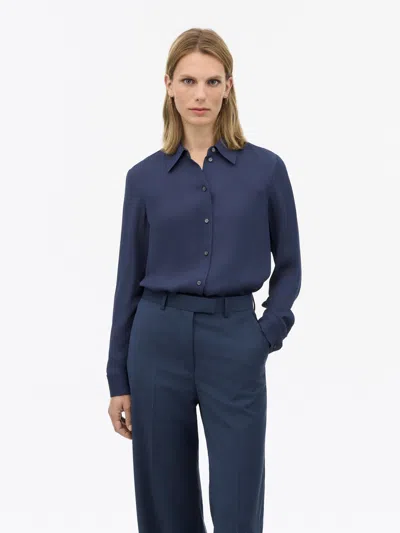 Tiger Of Sweden Camilla Klassisk Viskosebluse In Steel Blue