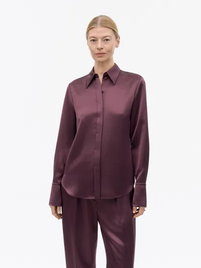 Tiger Of Sweden Daphne Regular-fit Satinskjorte In Burgundy