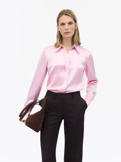 Tiger Of Sweden Daphne Regular-fit Satinskjorte In Rodendal Pink