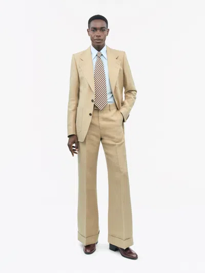 Tiger Of Sweden Dario Regular-fit Linen Trousers In Brown