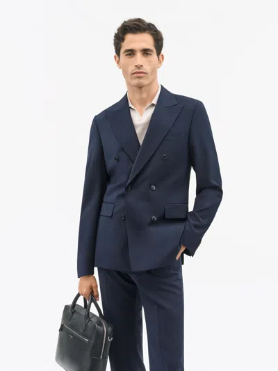 Ease Double-breasted Jacket In Blue from Tiger of Sweden