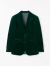 Tiger Of Sweden Ease Slim Velvet Jacket In Green