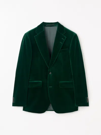Tiger Of Sweden Ease Slim Velvet Jacket In Green