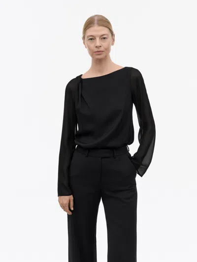 Tiger Of Sweden Edna Drapy Viskose Bluse In Black