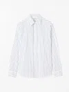 Tiger Of Sweden Formal Striped Bennett Shirt In 090 Pure White