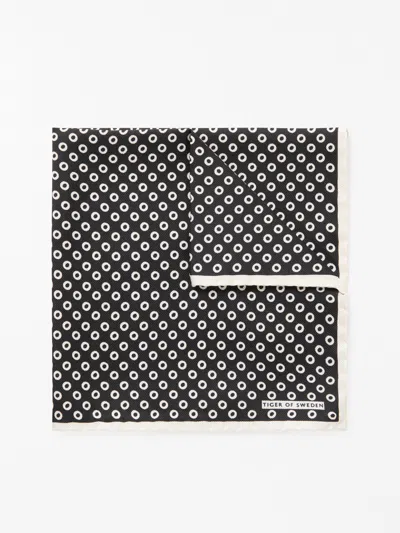 Tiger Of Sweden Geomet Silk Handkerchief In Black